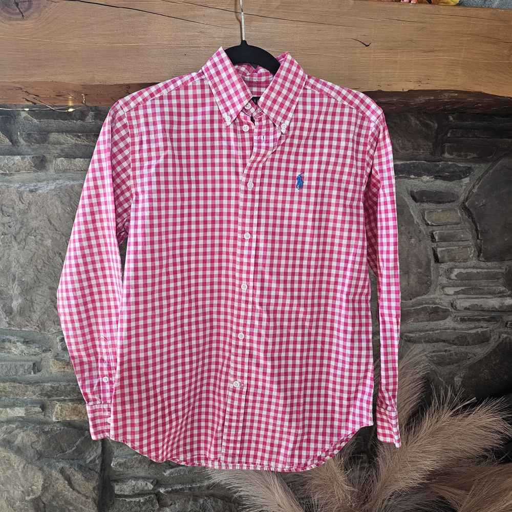 Ralph Lauren Pink and White Checkered Shirt